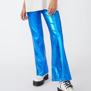 NWT free people “unique pants” shiny blue